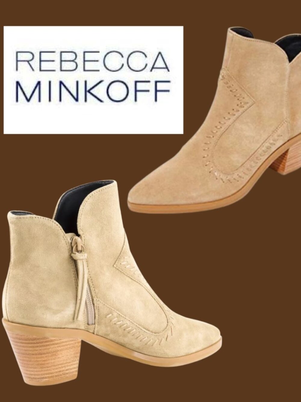 Rebecca Minkoff Lulu Suede Ankle Boots NIB Sz 9.5